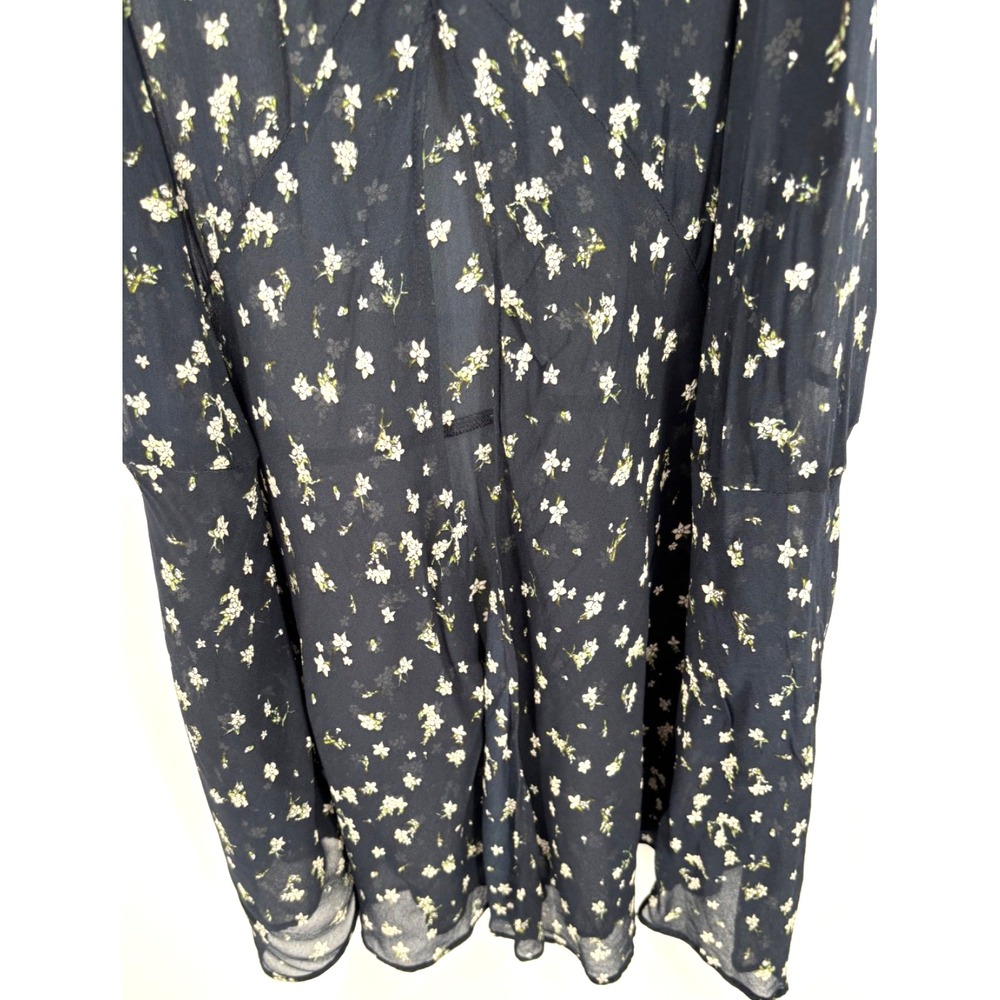 Rag & Bone Tamar Floral Maxi Dress Midnight Blue Chiffon Boho Romantic Ethereal - Picture 7 of 12
